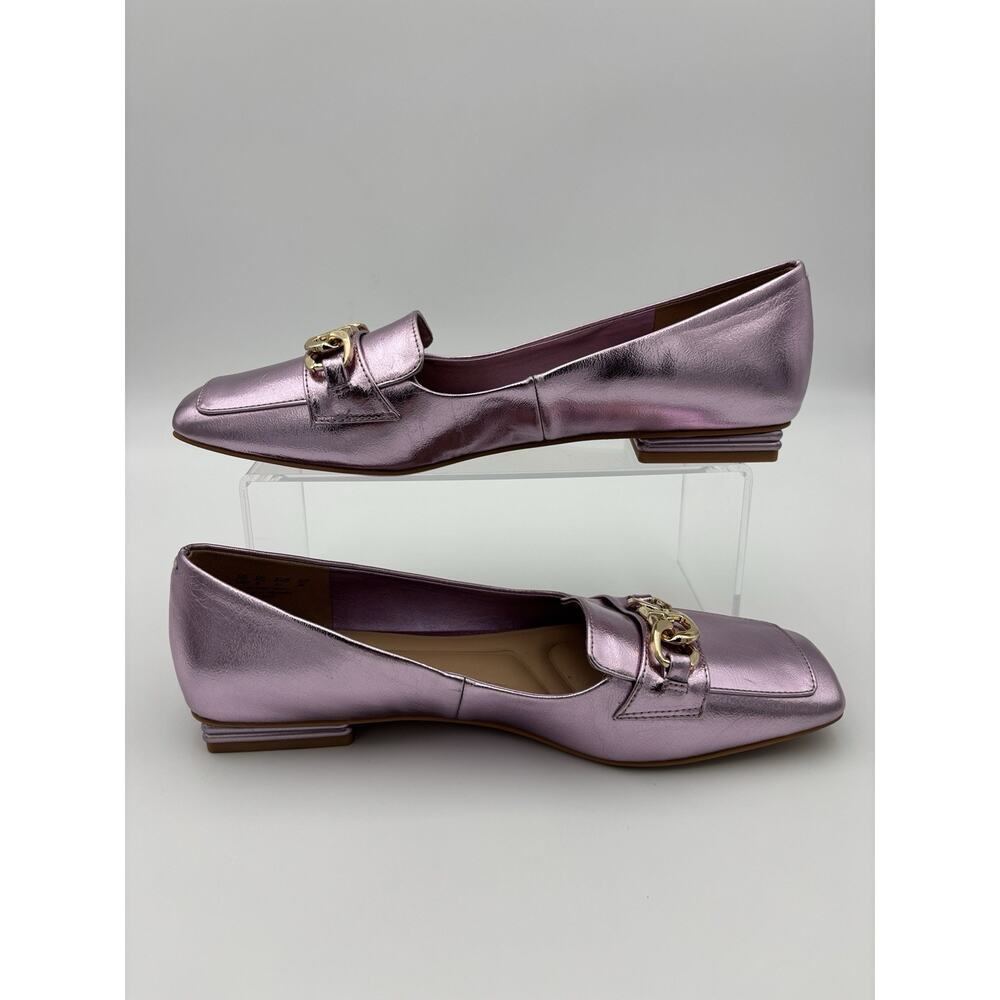 Franco Sarto Loafers Flats Pink Metallic Size 10 Chain Accent - Picture 2 of 13